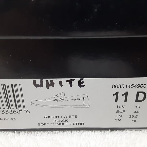 POLO RALPH LAUREN MEN BJORN SOFT TUMBLE WHITE STITCH LEATHER SLIP ON SHOES BLACK - Picture 3 of 13